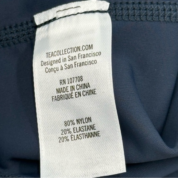 NWT Tea Collection Boys Kids Swim Rash Guard Shirt - Navy & Red Orange Size 2 - Picture 3 of 7